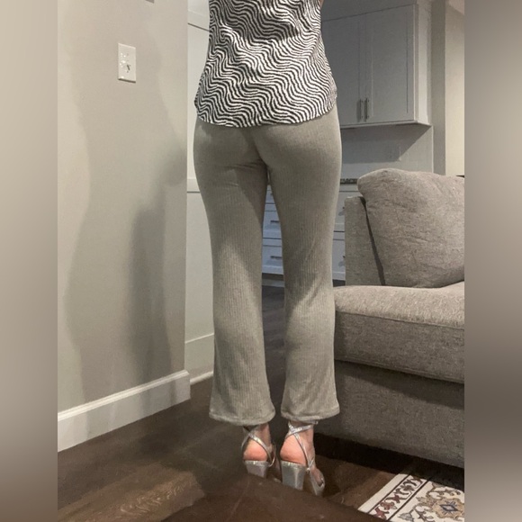 ATM Ribbed Stretch-Modal Straight-Leg Pants Gray Small - Picture 4 of 7